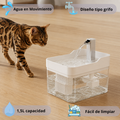 Caño metálico tipo grifo de la fuente CatOasis